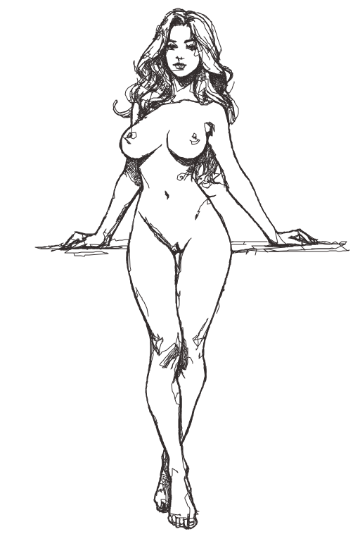 Original Nude Female Figure Drawing – Elegant Black & White Line Art Sketch Original Nude Female Figure Drawing – Elegant Black & White Line Art Sketch