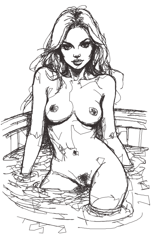 Original Seated Nude Female Figure Drawing – Expressive Black & White Line Art Original Seated Nude Female Figure Drawing – Expressive Black & White Line Art